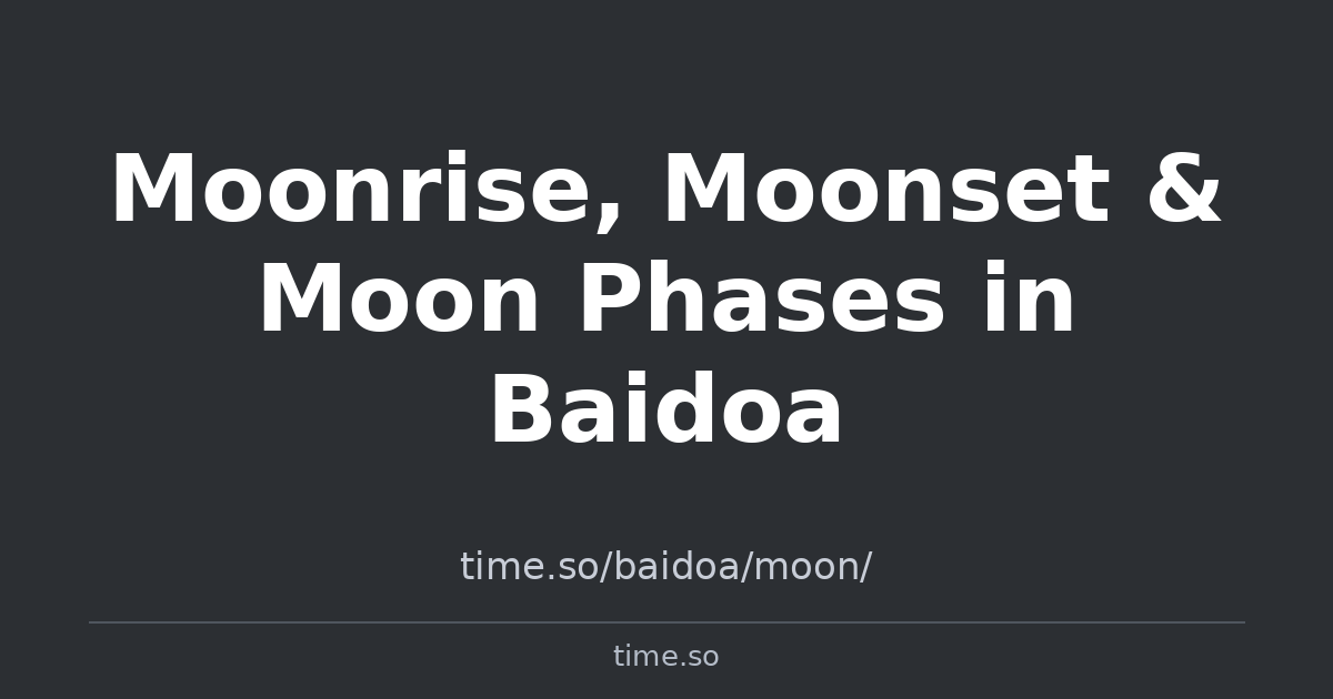 Moonrise, Moonset & Moon Phases in Baidoa | Time.so
