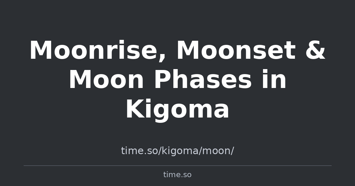 Moonrise, Moonset & Moon Phases in Kigoma | Time.so