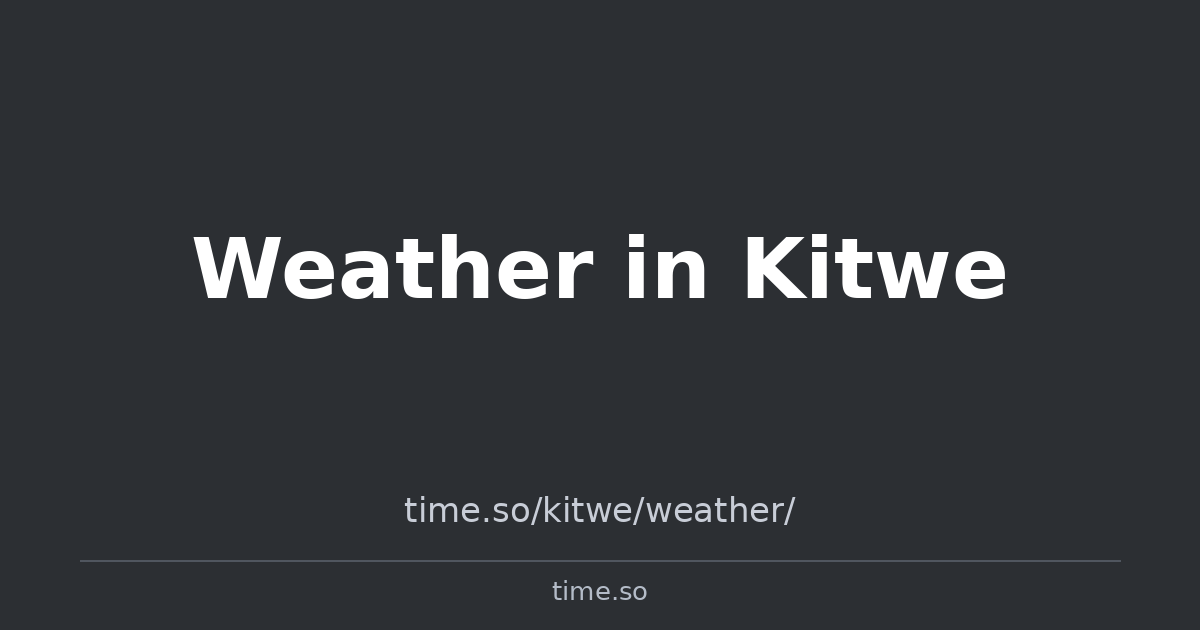 Weather in Kitwe | Time.so