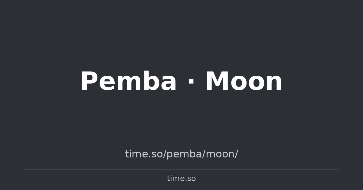 Moonrise, Moonset & Moon Phases in Pemba | Time.so