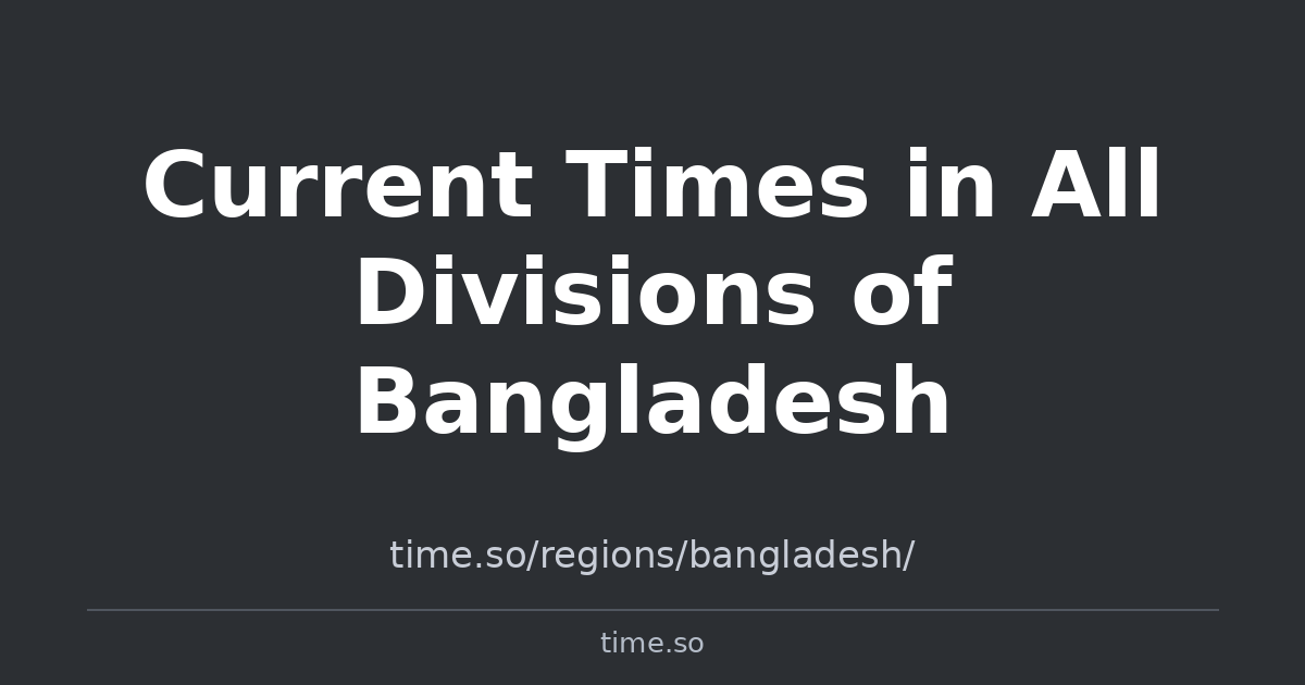 Current Times in All Divisions of Bangladesh | Time.so