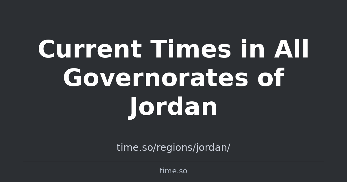 Current Times in All Governorates of Jordan | Time.so
