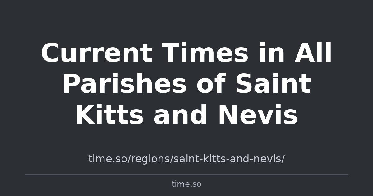 Corent Imese Current Times in All Parishes of Saint Kitts and Nevis | Time.so