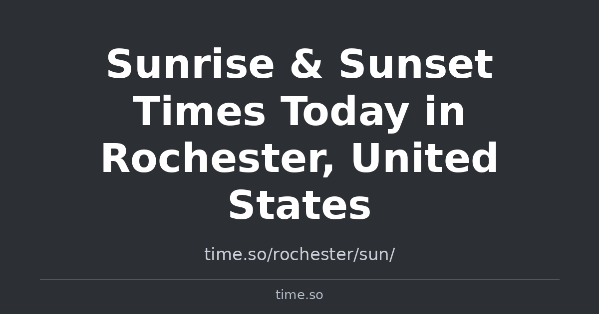 Sunrise & Sunset Times for Rochester, United States | Time.so